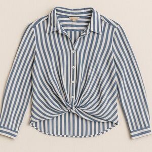 Hope & Harlow Striped Twist Knot Blouse Festival Fairy Cottage Western Casual